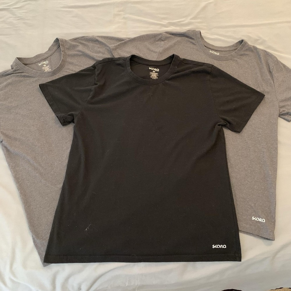 Skora Running Shirts Lot Of 3 Mens XL Multicolor Short Sleeve Run Real T-Shirt